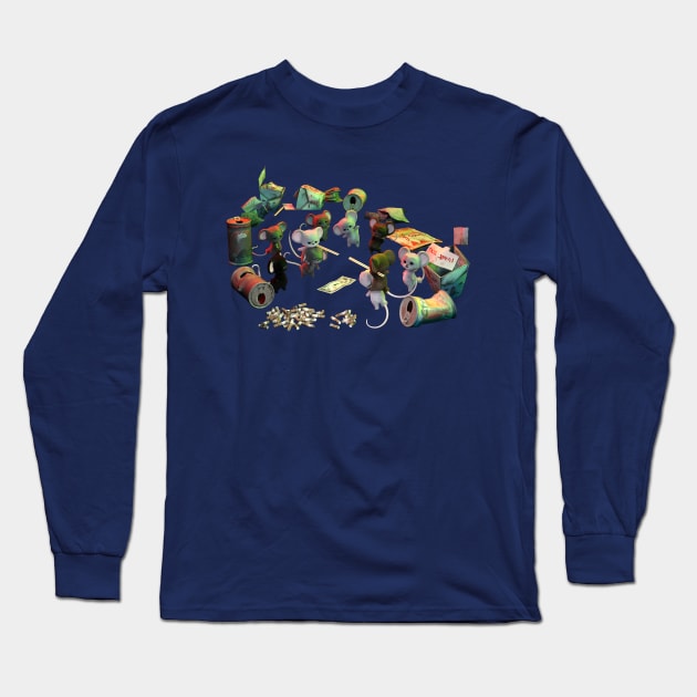 Mouse Joust Long Sleeve T-Shirt by vonHobo